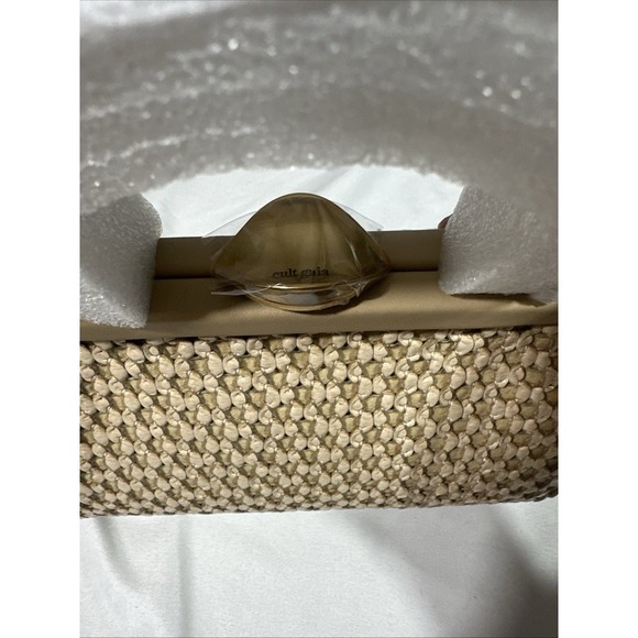 NWT $498 Cult Gaia ZUMA Small Crossbody Bag In Sand And Gold - Picture 3 of 13